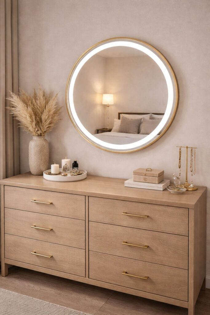 Espejo REDONDO CON BORDE DORADO 60cm*60cm LM-B04A