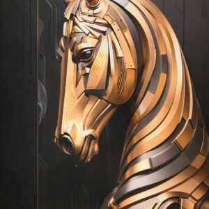 Pared Tipo Marmol UV Caballo Pentagrama 1.22 m*2.44 m*3mm