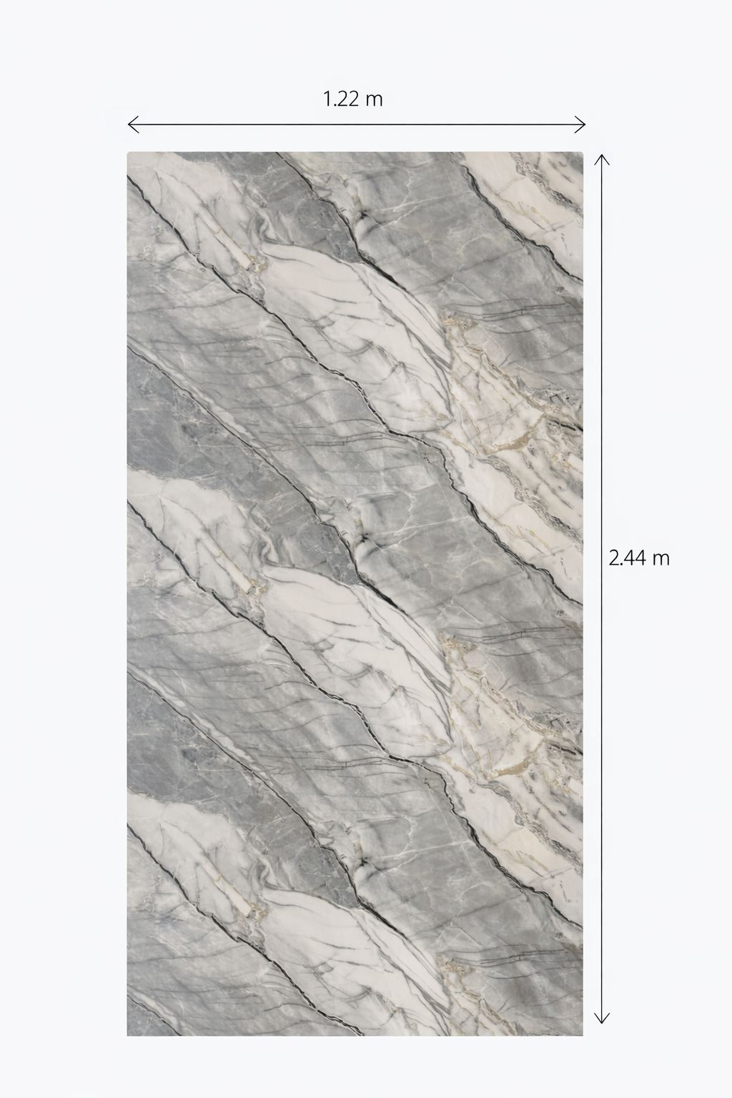 PA32-Pared Tipo Marmol UV GRIS OSCURO 1.22 m*2.44 m*3mm