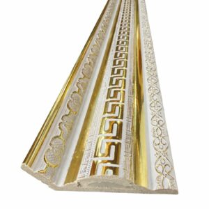 Moldura Francesa 8cm * 2.90mt Blanco/Dorado