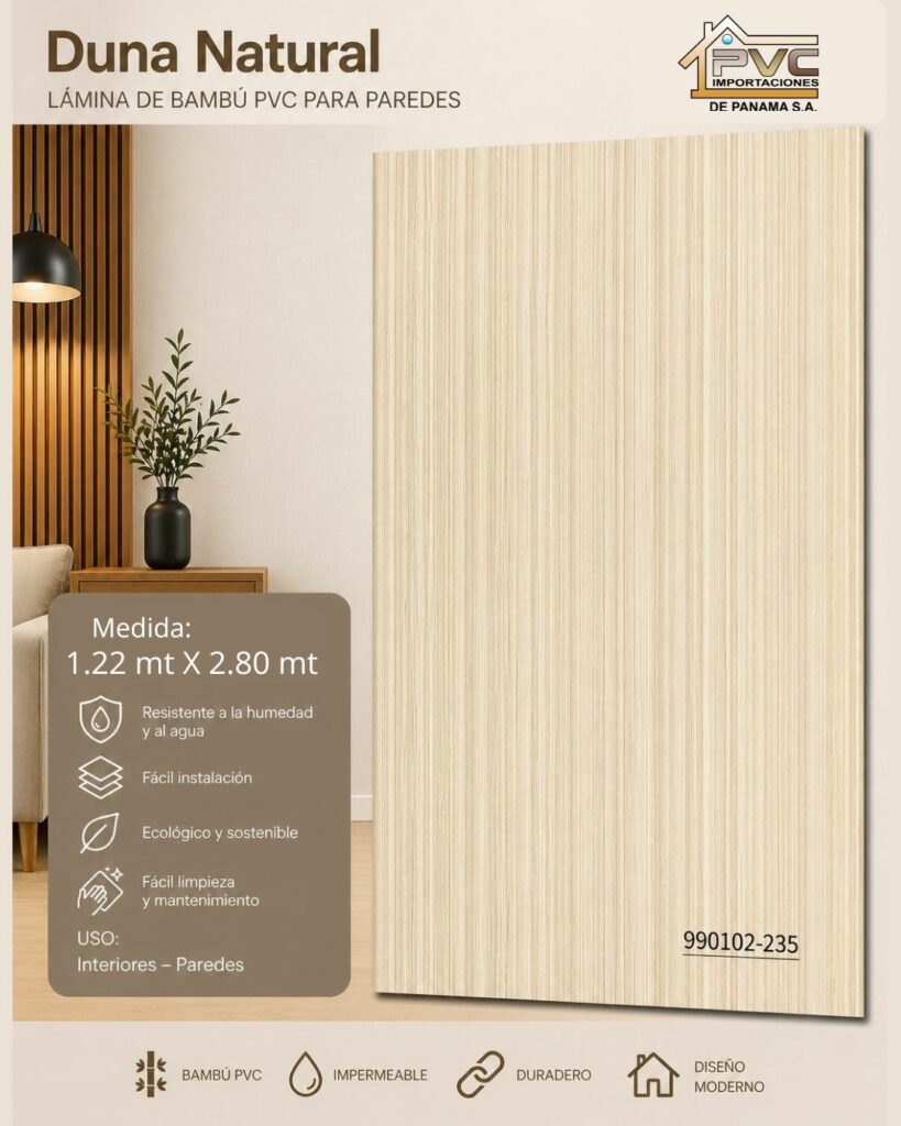 PA36-37 LAMINA BAMBU DUNA NATURAL 990102-235 1.22MT*2.80MT