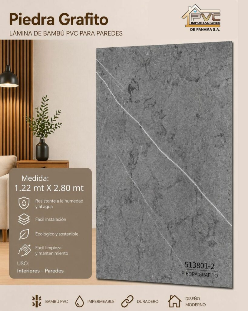 PA36-37 LAMINA BAMBU PIEDRA GRAFITO 513801-2 1.22*2.80MT