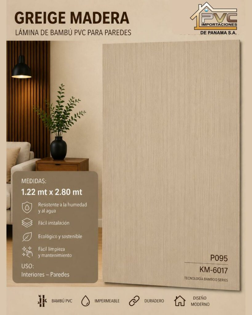 PA36-37 LAMINA BAMBU GREIGE MADERA P095 1.22MT*2.80MT