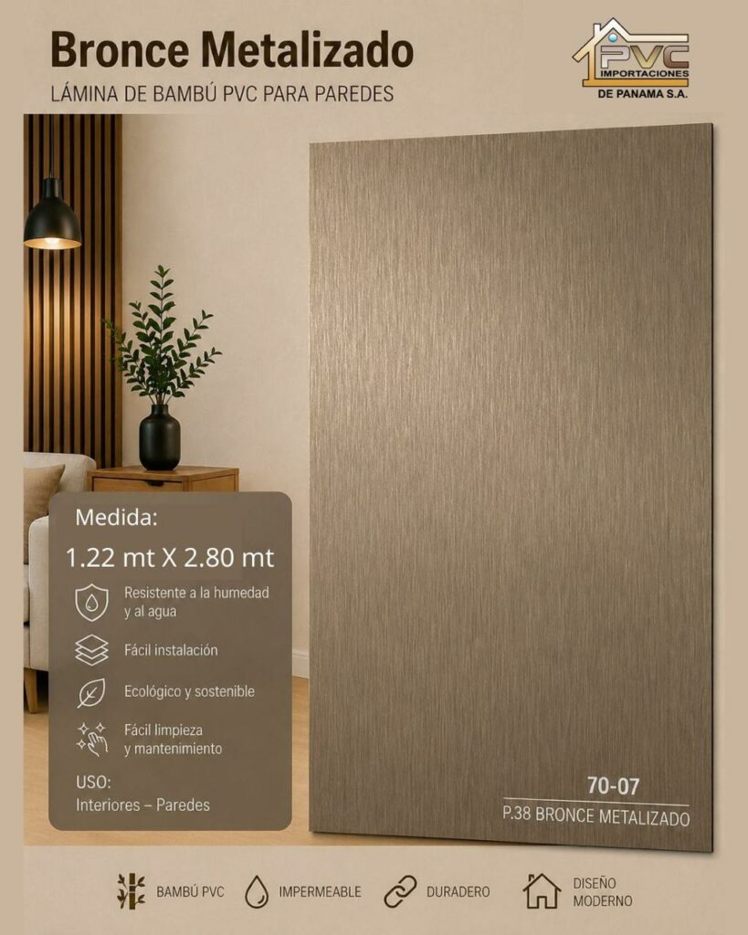 A36-37 LAMINA BAMBU BRONCE METALIZADO 70-07 1.22*2.80MT