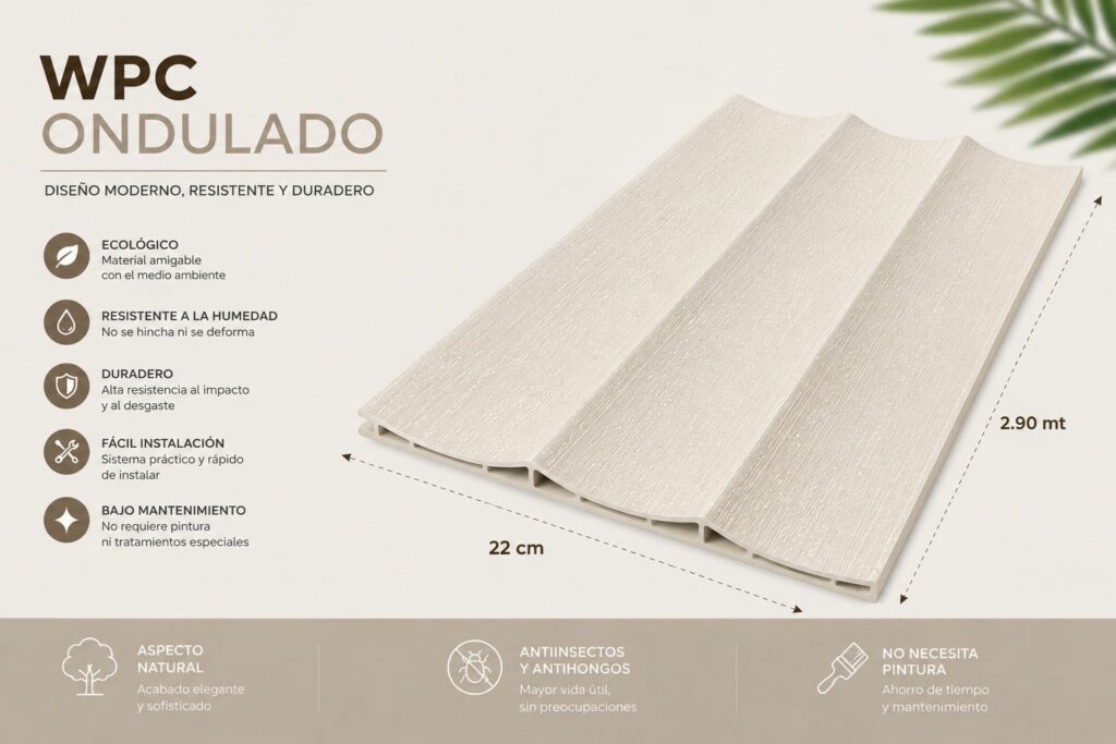 PA36 -Wpc ONDULADO LINO TEXTIL S923702-67 23-2 22cm*2.90m
