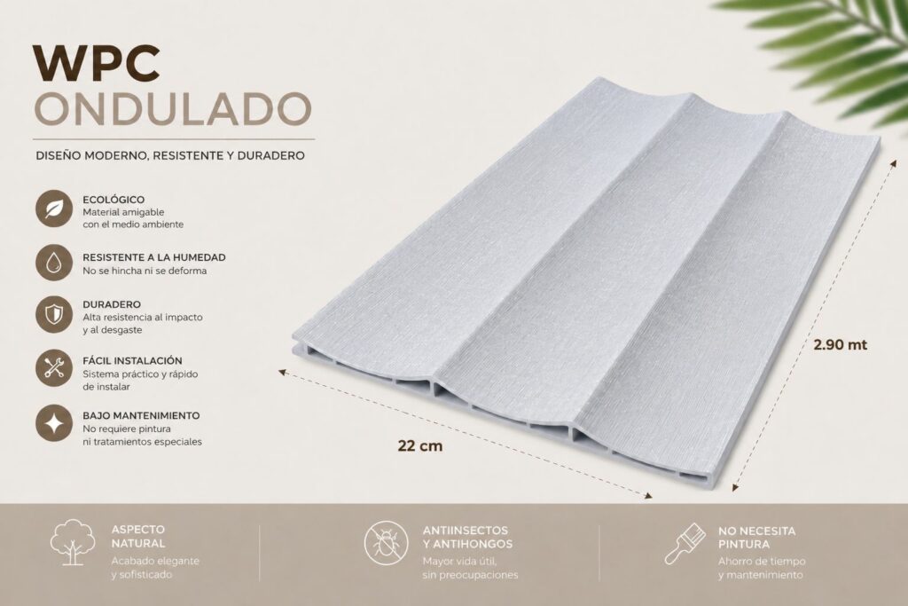 PA36 -Wpc ONDULADO NIEBLA 915708-69 22cm*2.90m